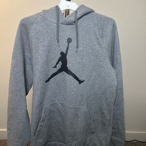 Jordan Gray Hoodie with Black Logo